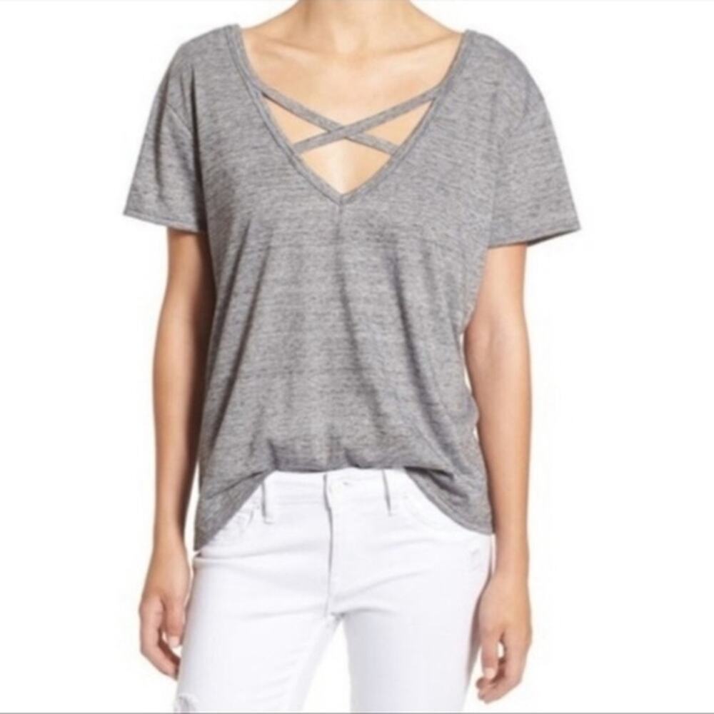 socialite cross front strappy tshirt size xs